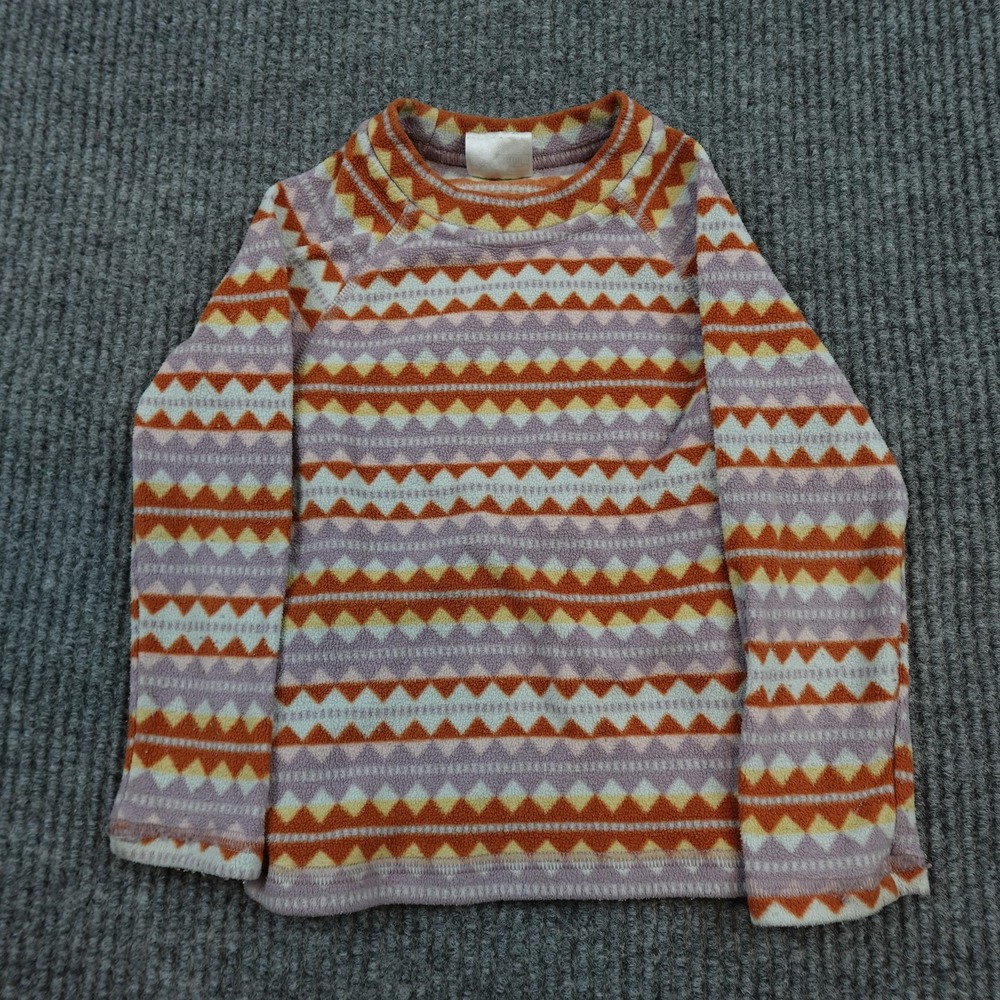 Patagonia Micro D Fleece Sweater Baby Girls 2T Orange Geometric 60147